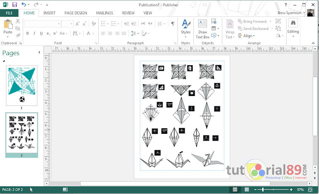 Cara membuat origami dengan publisher