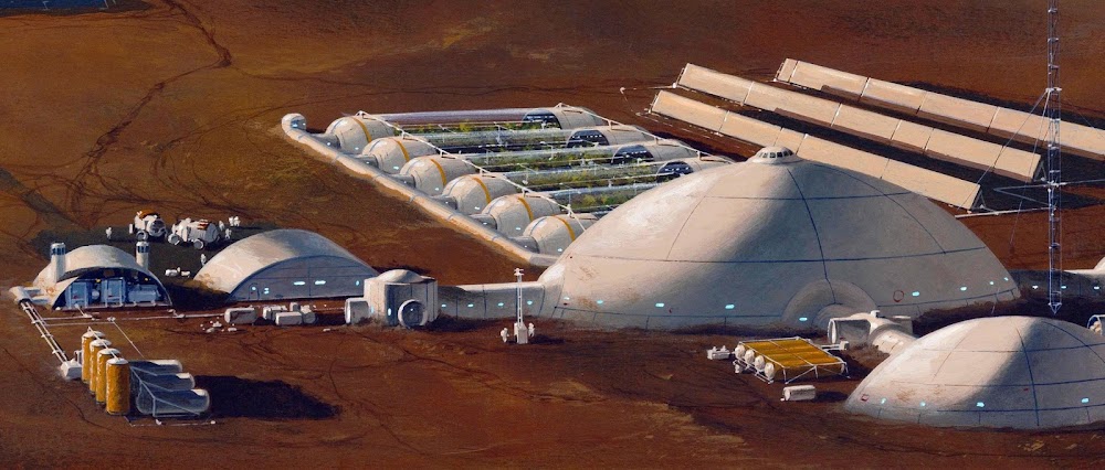 Mars base by Manchu (Philippe Bouchet)