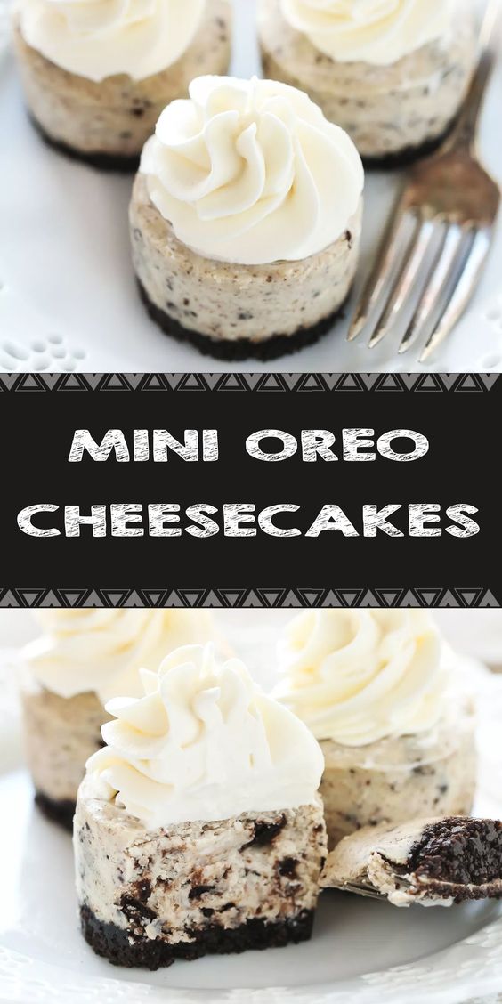  MINI OREO CHEESECAKES #desserts #dessertrecipes #desserttable #dessertfoodrecipes