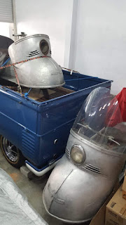 1952 Maico Mobil at back of my RHD 1953 VW Barn Door Single Smooth Tail Gate