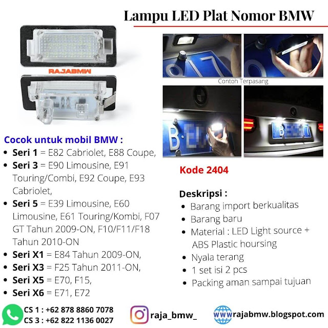 Lampu LED Plat Nomor BMW F25