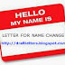 Letter for name change