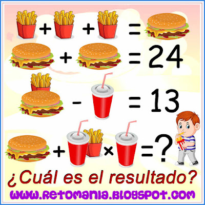 Acertijos, Acertijos matemáticos, Desafíos matemáticos, Problemas matemáticos, Problemas sobre ecuaciones, Descubre el resultado,  Cuál es el resultado, Piensa rápido