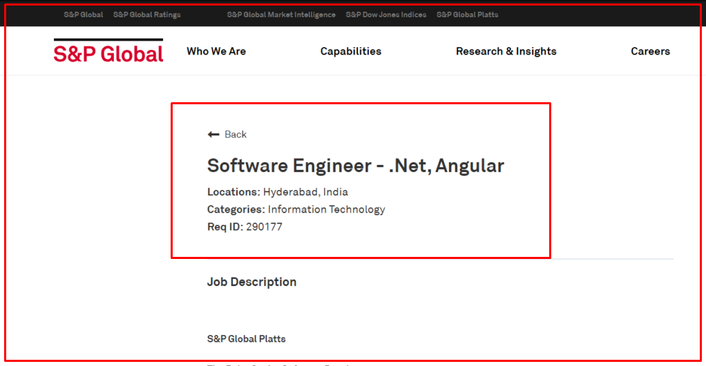 S&P Global Recruitment 2023 For Software Engineer Post Apply Now