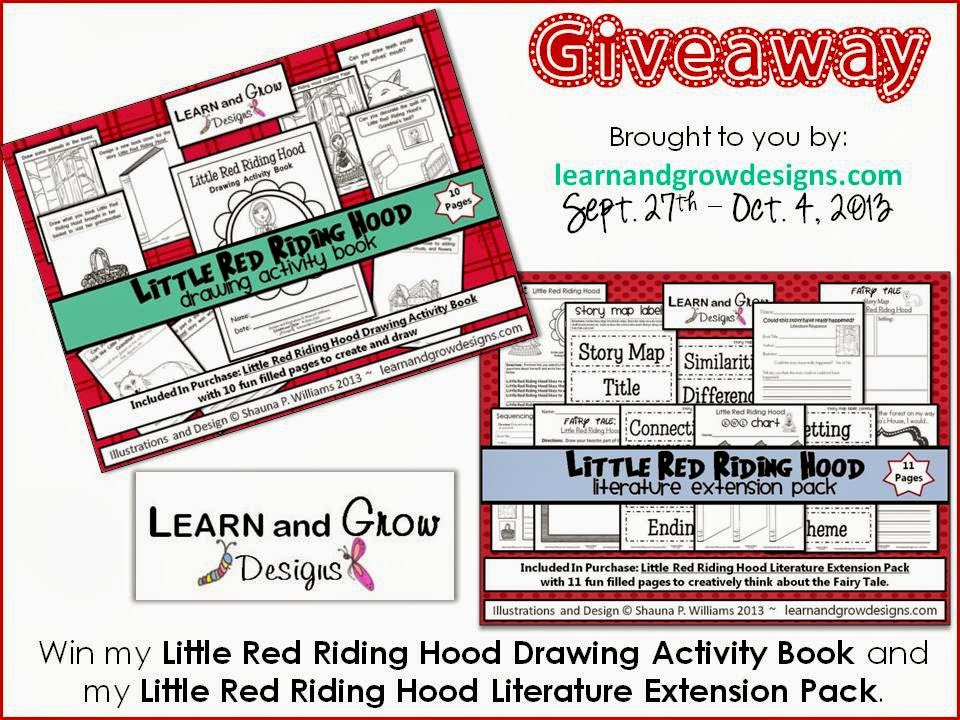 Learn And Grow Designs Website Little Red Riding Hood Drawing Activity Book And Literature Response Writing Pack Giveaway