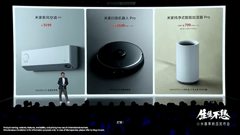 Xiaomi introduced home accessories such as the Mi Smart AC, Robot Vacuum Pro, and Mi Humidifier Pro!