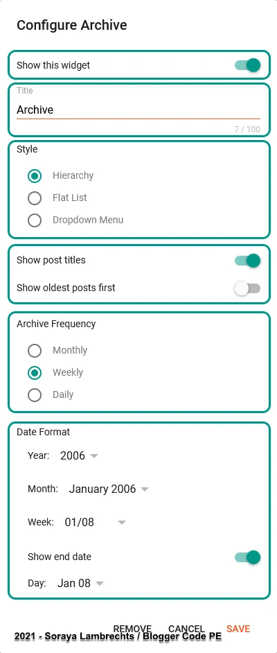 BlogArchive gadget control panel