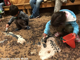 Dinosaur digging at the Orlando Science Center