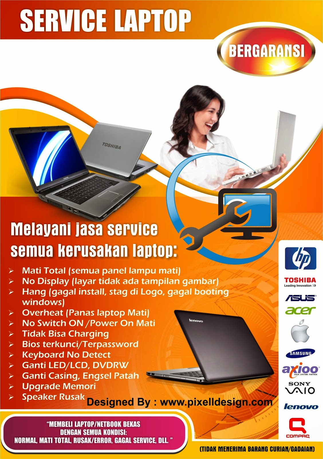 Contoh Desain Brosur Service Komputer - Desain dan Contoh 