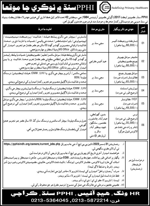 Jobs in Peoples Primary Healthcare Initiative PPHI Sindh