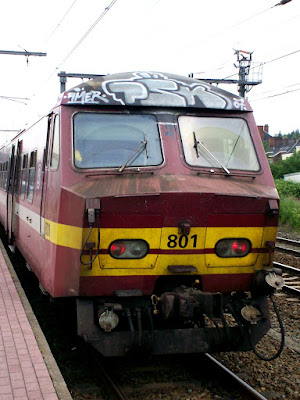 Train panel graffiti