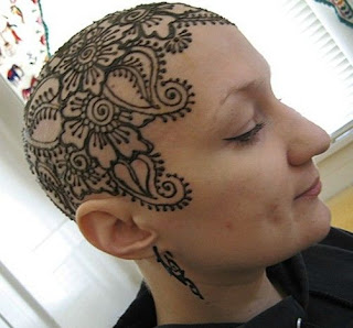 star tattoo on face and head