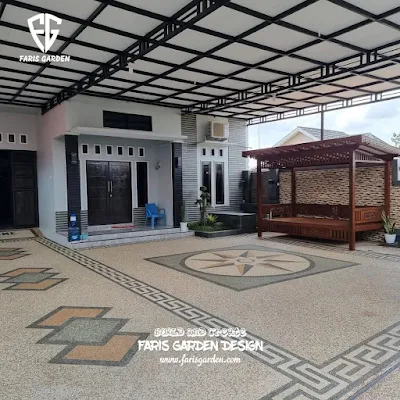 Jasa Tukang Batu Sikat Carport Purworejo | Jasa Pembuatan Lantai Carport Koral Sikat di purworejo