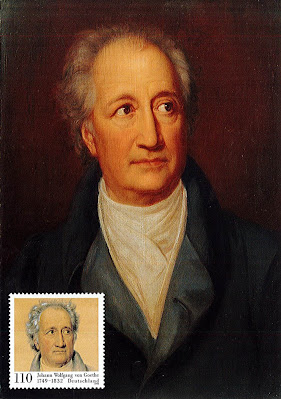 Timbre et carte postale Goethe