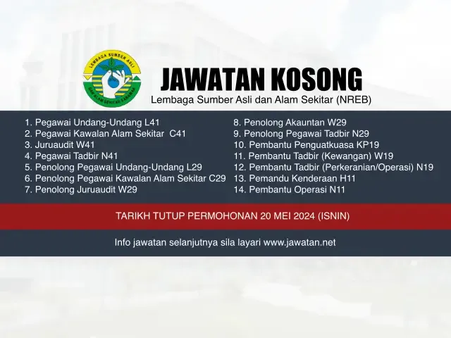 Jawatan Kosong NREB Sarawak Mei 2024