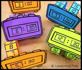 These interactive flip clocks will be a hit with students!  Make them at the start of a telling time unit to spark student enthusiasm.  Use them when students are learning to tell time to the hours or the minutes.  The hours and the minutes move when the dials are pulled.  Students can decorate the frames of the clocks to personalize them.  These clocks are easy to assemble.  Each one takes less than five minutes to make.  Digital flip clocks date back to the 1970's!  Its' a "RETRO-RESOURCE"!
