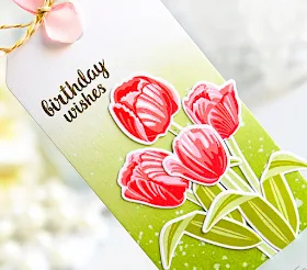 Sunny Studio Stamps: Timeless Tulips Gift Tag by Kay Miller