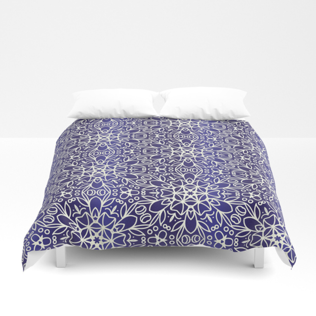 Midnight Flowers Pattern Duvet Cover