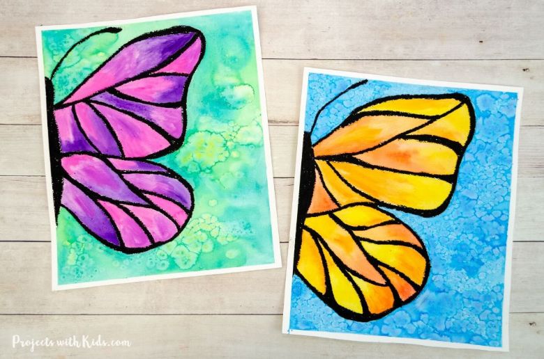 watercolor butterfly art - easy watercolor ideas for kids