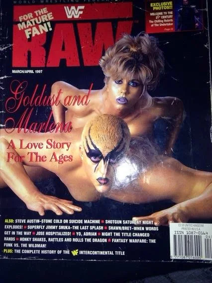 WWE - WWF RAW MAGAZINE - MARCH/APRIL 1997 COVER ft. GOLDDUST AND MARLENA