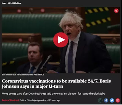 英國政府為疫情推出24/7全天候疫苗接種中心