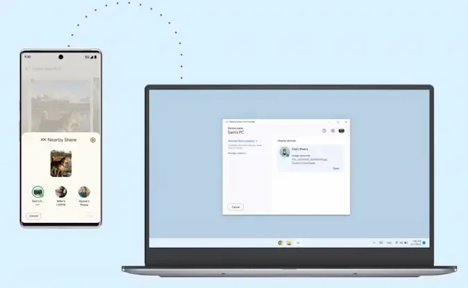 شارك ملفاتك بسهولة بين أجهزة Android وجهاز كمبيوتر يعمل بنظام Windows عبر ميزة "Nearby Share" من Google