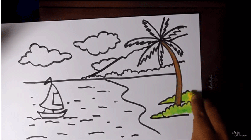 Menggambar Pantai Dengan Krayon Untuk Pemula Tutorial Menggambar Pantai Dengan Krayon Untuk Pemula Tutorial