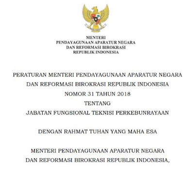 Permenpan Nomor 31 Tahun 2018