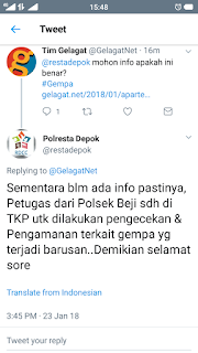 Apartemen di Depok Miring Setelah Gempa?