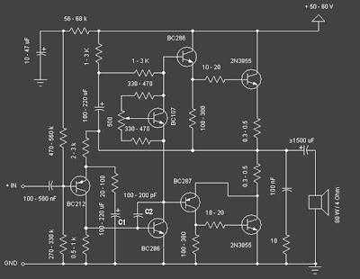 Skema Power Amplifier 2N3055