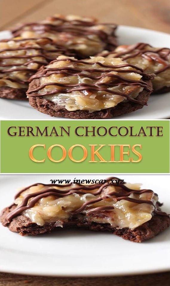 German Chocolate Cookies feature a homemade ultra soft, chewy, and gooey double chocolate cookie loaded with a flavorful coconut pecan topping. Amazing!