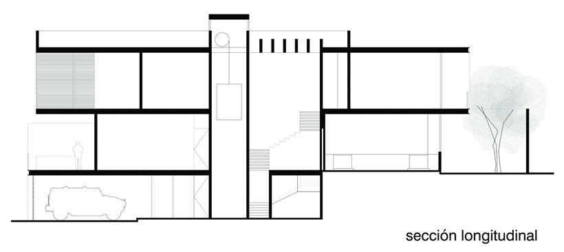 Section of Dominant modern mansion by GLR Arquitectos