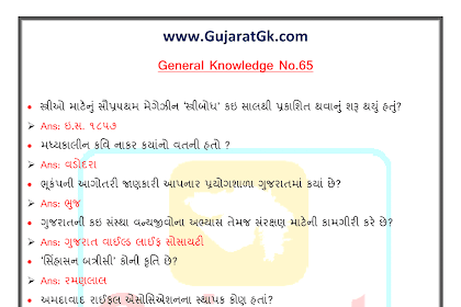 Gujarat Gk 28-10-2017 IMP General Knowledge 65 Image