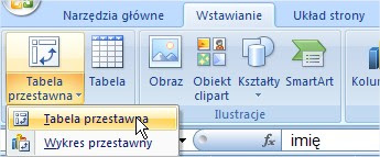 Excel tabele przestawne