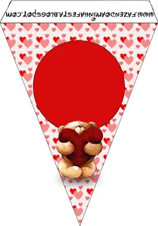 Teddy Bear in Love Free Printable Bunting.