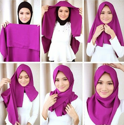 tutorial hijab pesta modern terbaru