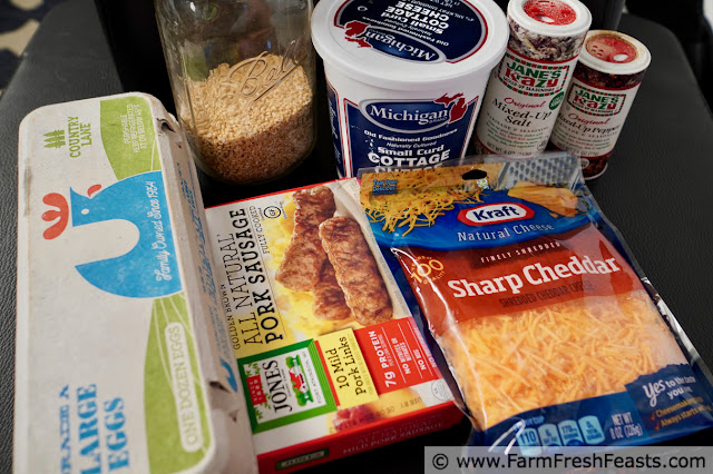 photo of the ingredients needed to sous vide sausage egg bites