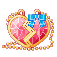 pixel art gif - cute heart neckace