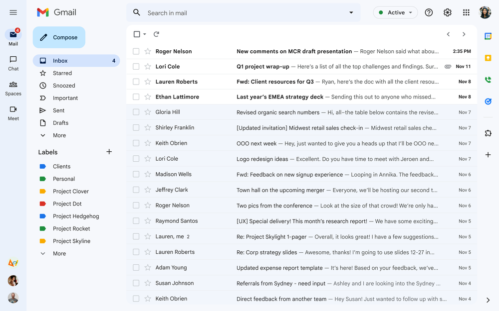 Nouvelle interface de Gmail