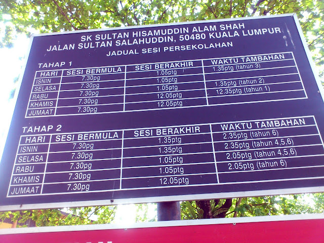 Jadual sesi persekolahan SKSHAS