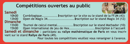 compétition ouvertes au public du salon maths et société