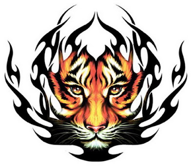 Tiger Tribal Tattoo. Tiger tattoo breast