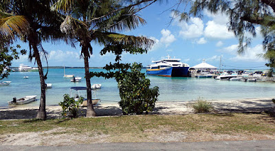 Boats at the dock and bay in Harbour Island.