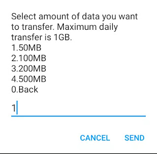 Step 5, on how to transfer and share data on MTN