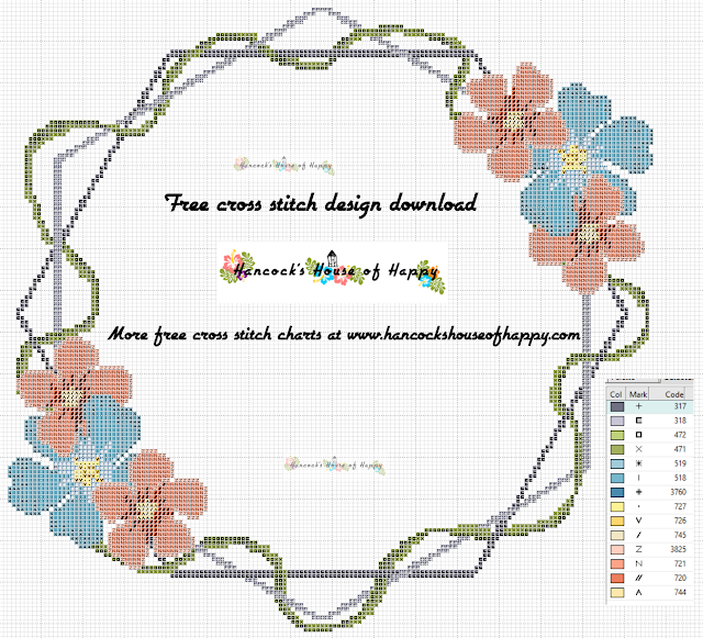 Free Boho Cross Stitch Pattern. Cross Stitch Wedding Pattern to Download