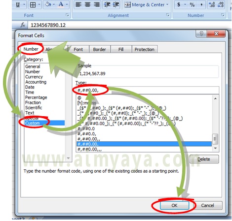  Gambar: Cara membuat tampilan dalam ribu, juta atau milyar di Microsoft Excel