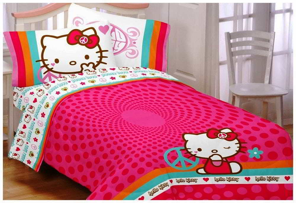 23 desain  wallpaper kamar  hello kitty sederhana anak 