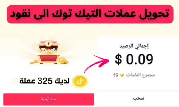 تحويل عملات التيك توك الى نقود