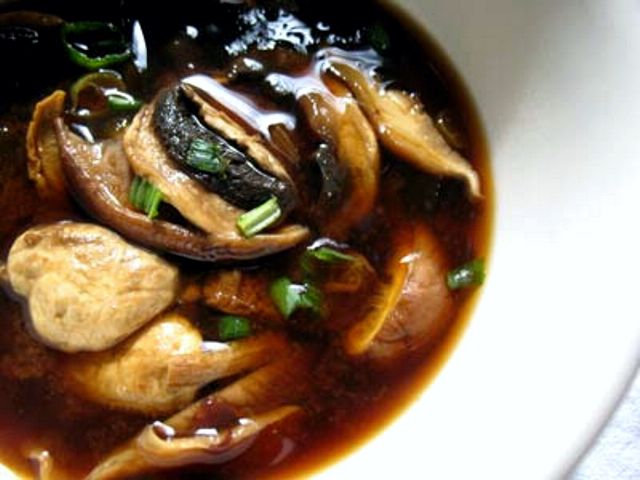 Mushroom, Miso and Seaweed Soup