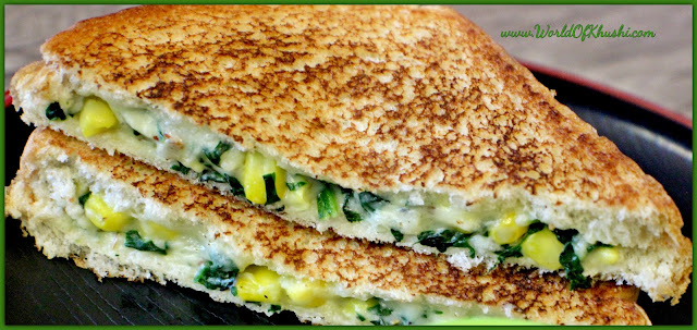 KhushiWorld_CornSpinachSandwichRecipe